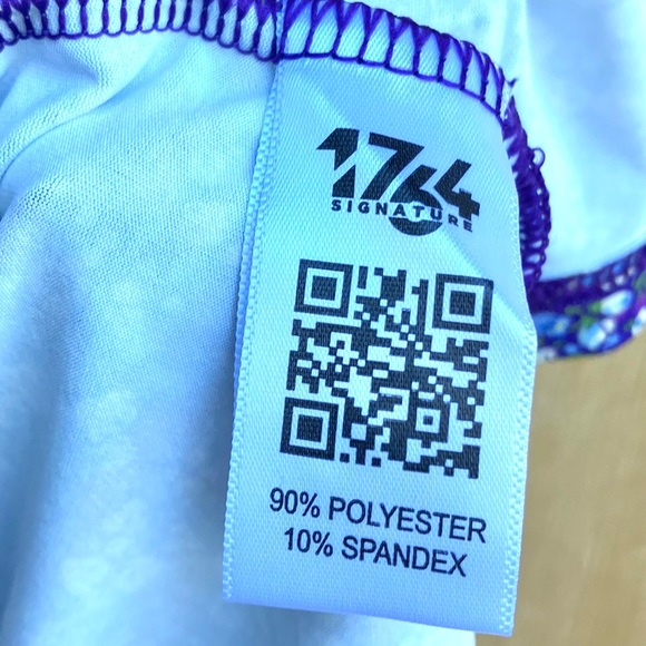 1764 Mens Purple Floral Short Sleeve Polo Shirt Sz Large - Picture 4 of 5